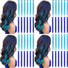 REDMENCO Extension Capelli Colorati con Clip, Teal Blue e Blu, 12 Pezzi (Confezione da 4)
