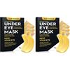 Bukamkom 20 Paia Oro 24 carati Maschera per gli occhi Collagene Sotto gli occhi Maschera Cerotti per Occhiaia Gonfiore, Rinfrescare, Rivitalizzante, Viaggi, Rughe, Occhi Patch (Confezione da 2)