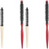 BIVBWQU 2 Pezzi Spazzola Rotonda Piccola Mini Spazzola per Capelli e Barba Styling per Capelli Sottili Coda di Cavallo Barba Volume Ricci (Confezione da 2)