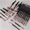 Generic Pennelli da trucco, 18 pezzi, set di pennelli sintetici professionali di alta qualità, con custodia, set di pennelli da trucco per fondotinta, kabuki occhi, set da viaggio (nero e oro)