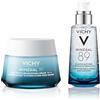 VICHY Set Minéral 89: Booster 50 ml + Crema Ricca 100h 50 ml. Trattamento viso idratante a lunga durata che rafforza la barriera cutanea con Acqua Vulcanica di Vichy e Acido Ialuronico.