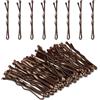 Amabro 50 Mini Forcine Per Capelli, 3,5cm Mollette Capelli Donna, Hair Pin Piccole Forcine Ondulate Fermagli In Metallo (Marrone)