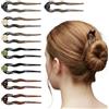 Rieoany 4 Pezzi Fermagli Capelli Donna a U con Design ad Onda Acrilico Grande, French Pin per French Twist Sicura, Dimensioni 13cm x 2.5cm, 4 Stili, Materiale Acrilico Robusto e Traslucido