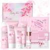 Dongcill Kit per la Cura della Pelle Sakura 16 Pezzi,Set Skincare Viso Completo | Include Pulizia,Toner,Siero,Siero Occhi,Maschera al Fango,Maschera Labbra,Crema Idratante per Ragazze e Donne