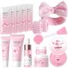 exatta Kit per la Cura della Pelle Sakura 14 Pezzi | Include detergente, essenza, crema, maschera di fango,Sakura Skincare Set,Set Skincare Viso Completo per Ragazze e Donne