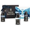 Satin Naturel Cofanetto Regalo Premium Uomo 3x30 ml | Crema Viso, Contorno Occhi e Detergente, Skincare Uomo, Idea Regalo per la Festa del Papà