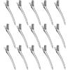KINDOYO Clip per Capelli Duck Bill - 3,5 Pollici Clip in Metallo per Sezione Capelli Clip per capelli Ricci di Alligatore con Fori Clip per Acconciature Argento