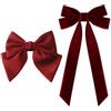 RhiVrillion 2 Pezzi Fermaglio per Capelli con Fiocco in Velluto Elegante Clip Metallo Antiscivolo Comfortabile Nero Bianco Fermagli Capelli Donna Fiocchi per Capelli Adatto per Uso Quotidiano Ufficio