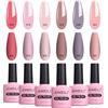 AIMEILI Smalto Semipermente Kit Semipermanente Unghie in Gel UV LED Smalti Colorati Gel per Manicure Soak Off Gel Polish Set 6 x 10 ml - Set Numero 22