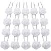 Bamboopack Forcine per capelli con rose bianche a forma di U, forcine per capelli da donna, ragazze, signore, 20 pezzi