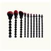 Generic Set di 10 pennelli da trucco con setole morbide, portatili e multiuso, per principianti, ombretto e cipria, colore: nero
