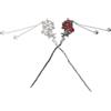 POPETPOP Bastoncini per Chioma Vintage Stile Cinese 2 Pezzi con Motivo Fiocco di Neve in Metallo e Strass, Design Robusto con Nappe Pendenti, Accessori Eleganti per Matrimoni