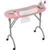 WDRENTOOL Set di manicure per unghie, tavolo per manicure con aspirazione, tavolo per manicure portatile, tavolo per manicure, tavolo pieghevole con aspirazione della polvere, per unghie, ruote e poggiapolsi