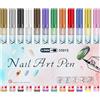 Générique Pennarelli Art - Penna da disegno per manicure da 0,5 mm, set di 12 pezzi per , strumenti professionali per il rivestimento delle unghie | Kit di tracciamento delle unghie portatile