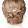 FM2018XSL Pettine per capelli con perle da donna, fermagli per parrucchino per sposa, damigella d'onore, accessori per capelli da sposa (Tipo C, Confezione da 2)