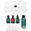 Manucurist Kit Semipermanente Unghie Rosso Poppy Red - Kit Unghie Gel Completo: Lampada UV LED Unghie Professionale 24W, Base & Top Coat, Gel Unghie, Solvente, Pinze - Idee Regalo Donna