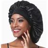 Amie Louise Beauty Supplies Fascia per capelli in seta satinata per dormire, 1 cuffia per capelli da notte per dormire per donne e ragazze, cappello elastico per capelli ricci neri