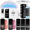 Benail Professional Kit Semipermanente Unghie Professionale, Kit Ricostruzione Unghie Gel Completo, Lampada Uv Led 48w, Smalto Unghie Primer, Base & Top Coat Semipermanente (Classico)