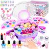 JONRRYIN Set di smalti per unghie per bambini, regalo per ragazze, con valigetta per il trucco, per nail art, per compleanno, Natale, 6, 7, 8, 9, 11, 12 anni (viola)