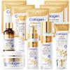 SHOWHEEL Kit Skincare Viso Completo 11 Pezzi, Set Skincare Collagene | Skincare Coreana Kit include Collagen Mask, Crema Viso Collagene, Eye Cream, Siero, Face Lotion, Toner viso, Face Cleanser
