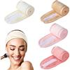 ARYIMYDP 4 Pezzi Fascia per Capelli Donna in Flanella, Fascia Regolabile per Trucco, Spa, Skincare, Lavaggio Viso, Doccia, Sport e Yoga, Bianco Rosa Beige Rosso