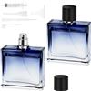 LOPHE Boccette Profumo Ricaricabili, 2 Pezzi Profumo Nebulizzatore di Profumo Quadrato Blu Sfumato, Portable Nebulizzatore Profumo per Uomo e Donna Profumi Viaggi Cosmetici(100ML)