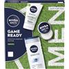 NIVEA MEN NIVEA Set regalo da uomo Game Ready (3 prodotti), set regalo per la cura della pelle da uomo con gel doccia, detergente viso e crema idratante, perfetto come regalo di Natale o di compleanno