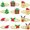 MELLIEX 12 Pezzi Fermagli per Capelli di Natale Bambini Accessori Mollette Capelli Brillantini di Natale per Ragazze Bambini Neonato Adulti di Natalizi