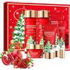 Yelewy Natale Set Skincare Idratante Formato,Skin Care Kit,Set Idratante Antietà, con Detergente,Tonico,Crema per Gli Occhi,Siero,Crema,Maschera Facciale,Set Regalo Natale per Donne, Ragazze (Melograno)