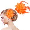 MWOOT 2 Pezzi Fermaglio per Capelli Fiore di Piume, 1920 Piume Fiore Mollette Capelli, Arancione Fascinator Copricapo per Donna, Retrò Accessori per Capelli per Cocktail Nozze Festa del Tè
