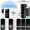 Benail Professional Kit Semipermanente Unghie Professionale, Kit Ricostruzione Unghie Gel Completo, Lampada Uv Led 48w, Smalto Unghie Primer, Base & Top Coat Semipermanente (Lattiginoso)