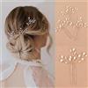 FM2018XSL 3 Pezzi Forcine per Capelli con Perle Eleganti Sposa e Damigelle Copricapi Accessori per Capelli da Sposa (Oro)