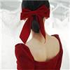 Inilbran Inibran Fermagli per capelli con fiocco in velluto rosso vintage Coda lunga Fermagli per capelli in raso Barrettes Fermaglio per capelli in nastro di velluto Barrette Fermaglio per capelli con fiocco