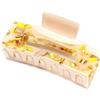 QinGoo Grande mollettone capelli donna in acetato artiglio per capelli Clip per capelli pinza per capelli,accessorio per capelli-1 pezzo(10.2cm*5.3cm, giallo)