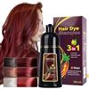 Generico 3 In 1 Shampoo Colorante Istantaneo Per Capelli Neri, Tintura Rapida E Di Lunga Durata, Shampoo Colorante Per Capelli Facile Da 500 Ml Per Uomini E Donne (Wine red) (Rosso Vino)