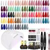 ROSALIND Kit Semipermanente Unghie con 48W UV LED Lampada 32+4 Pezzi | Kit Unghie Gel Completo, Bianco Verde Viola Blu Kit Smalto Semipermanente Completo Marrone Grigio Mini Colori Smalto Regalo