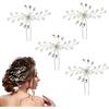 Flintronic Accessori per Capelli da Sposa, Fermagli per capelli da sposa, Capelli Perle mollette, per damigella d'onore, accessorio per capelli da sposa per donne e ragazze (4 Pezzi)