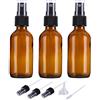 ALIFEIA 3 x Bottiglie spray di vetro ambra vuote da 60 ml per olii essenziali, flaconi spray per nebulizzazione fine da viaggio riutilizzabili piccoli,detergenti fatti in casa con erogatore di nebbia fine (A)