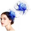 MWOOT Fermaglio per Capelli Fiore di Piume, 1920 Piume Fiore Mollette Capelli, Blu Fascinator Copricapo Mesh per Donna, Retrò Accessori per Capelli per Cocktail Nozze Festa del Tè