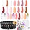 ROSALIND Kit Unghie Gel Completo, 14 Colori Mini Gel Ricostruzione Unghie | con 48W UV/LED Lampada, Base Coat y Top Coat, Nail Art Set Unghie Ricostruzione