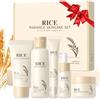 BeauBase Set Cura del Viso al Riso, 5 Pezzi Skincare Set Coreano | Cura Della Pelle per Adolescenti, Detergente Tonico Siero Crema Contorno Occhi Crema, per Idratazione Nutrimento