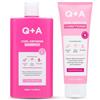 Q+A Duo Definizione Ricci - Shampoo 250 ml e Balsamo 250 ml per Capelli Ricci e Ondulati con Ingredienti Naturali per Definire i Ricci e Ridurre il Crespo