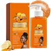 MEILEYU Curcuma - Gel doccia esfoliante alla vitamina C, esfoliante per il corpo per rimuovere le cellule morte della pelle, gel esfoliante lisciante all'arancia, gel doccia esfoliante idratante per pelli