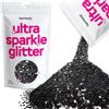 Hemway | Ultra Sparkle Glitter EXTRA GRANDE 1/24 0.040 1mm 1000mic [100 g, Nero]