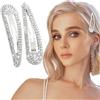 WLLHYF 2 fermagli per capelli con strass in metallo, luccicanti, forcine per capelli francesi, per donne e ragazze