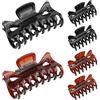 DXLing 6 Pezzi Capelli Clip Artiglio di Plastica da Donna Pinze per Capelli | Artigli Tornante Forcine Antiscivolo Morsetti Jaw Clip Grande Capelli, Clip di Artiglio Pinza per Capelli Nero e Marrone
