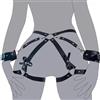 DYIOTF Imbracatura Donna in Pelle Sintetica con Manette Rimovibili, Cintura Harness Corpo Regolabile Stile Punk Gotico, Set Accessori Sexy per Giochi di Coppia, Nero