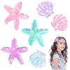 Amabro 6 fermagli stelline scintillanti, multicolori con perle, copricapo per donne e ragazze