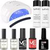 STARTER KIT MESAUDA KIT SEMIPERMANENTE per UNGHIE GEL POLISH FORNETTO LED 48W + BASE & TOP + ULTRABOND + SOAK OFF REMOVER + CLEANSER SGRASSANTE + NAIL PREP + Smalto MeSauda Me Rosso + OMAGGIO smalto 10 Ml