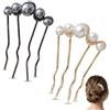 IUSOT Set di 2 forcine per capelli sferici a forma di U per capelli ricci, pettine a quattro denti, pettine per acconciature da donna, design elegante